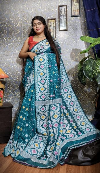 Green Pure Handloom Dhakai Jamdani Cotton Saree From Bengal