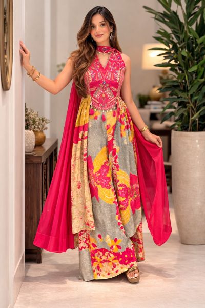 Elegance Wedding Kurti Set Designed Luxurious Premium Pure Chinnon