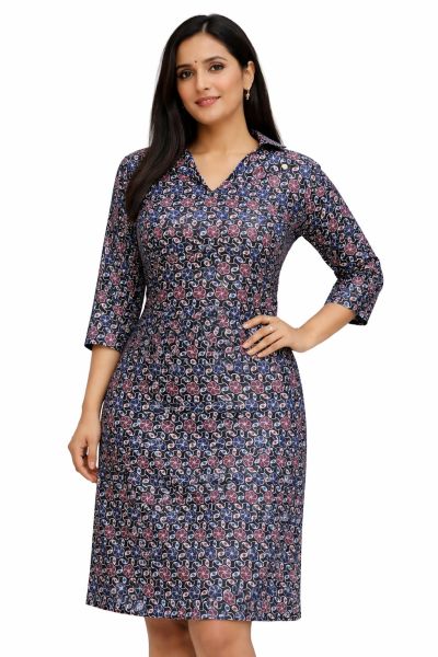 Blue Berry Premium Bengal Modal Silk Kurti – Traditional Long Ethnic Kurta