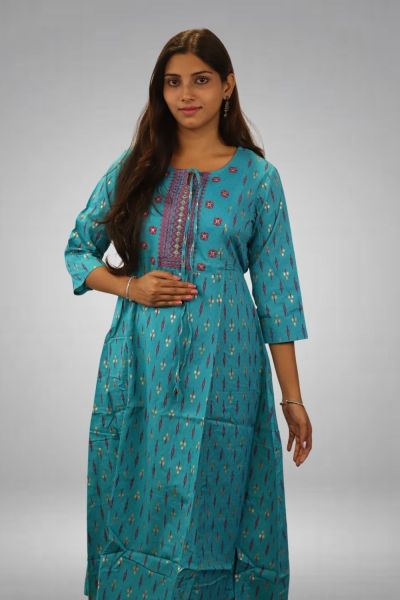 Blue Pure Cotton Kurti