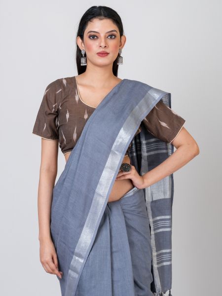 GMH Women's Designer Cotton Ikkat Half Sleeve Stitched, Ready to wear Blouse for Women