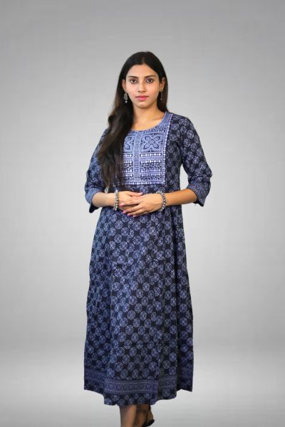 Indigo Blue Pure Cotton Kurti