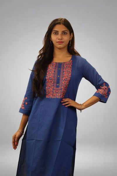 Navy Blue Pure Cotton kurti