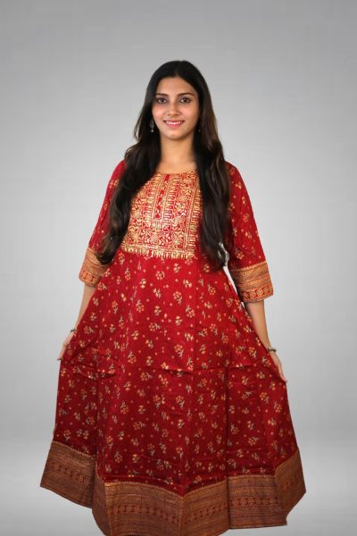 Red Pure Cotton Kurti