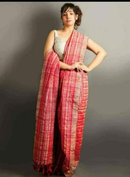 Plain Body Pure Handloom Resham Saree