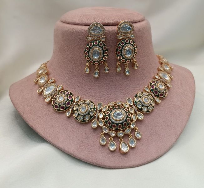 Meenakari Polki Kundan Necklace Set