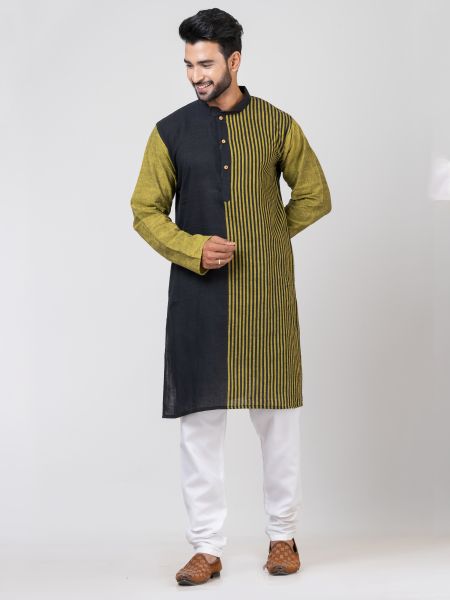 Men Cotton Striped Long Kurta From Bengal