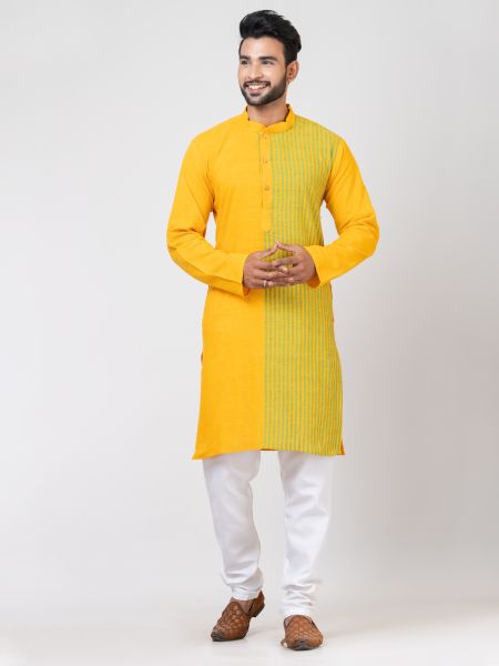 Men Cotton Striped Long Kurta From Bengal