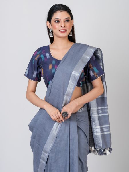 GMH Women's Designer Cotton Ikkat Half Sleeve Stitched, Ready to wear Blouse for Women