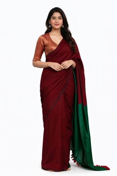 Women's Hand Weaving Pure Cotton Saree From Bengal