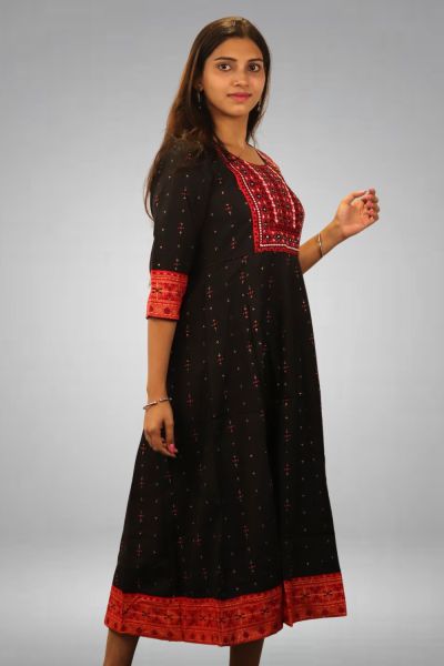 Black Pure Cotton Kurti