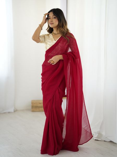 Sparkle Silk Ready to Wear Saree With Adjustable Hooks