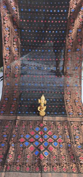 Black Buti Design Pure Handloom Dhakai Jamdani Saree