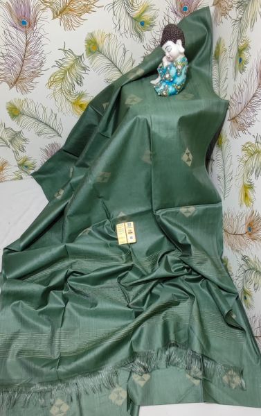 Green Pure Handloom Kota Viscose Silk Weaving Design Saree From Bengal