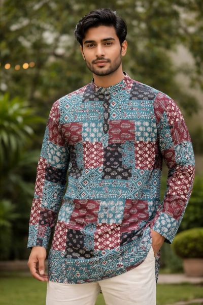 Men Cotton Striped Kurta From Bengal