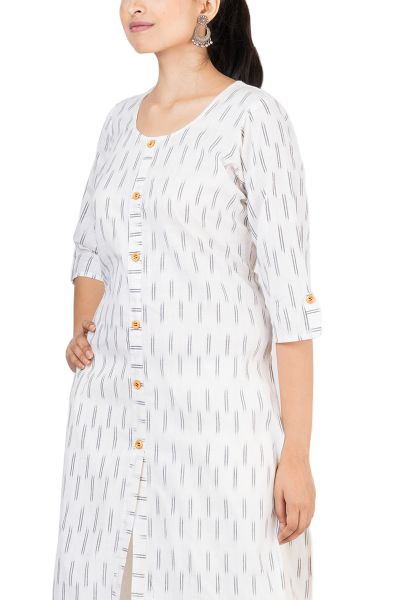 GMH Women's Cotton Ikkat Kurti for Knee Length, Traditional Festive & Casual Kurta for Women