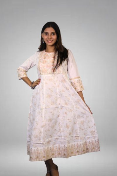 White Pure Cotton Kurti