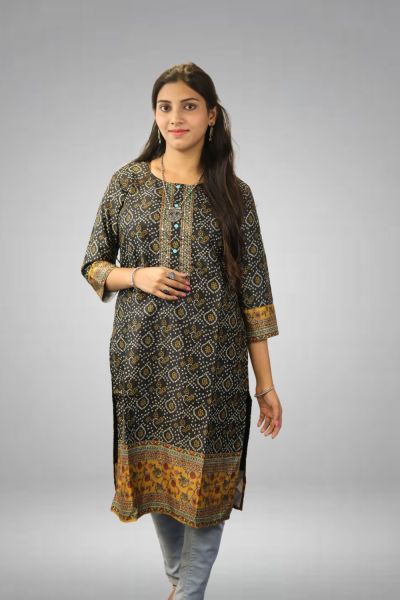 Mehndi Green Pure Cotton Kurti