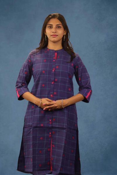 Purple Pure Cotton Kurti