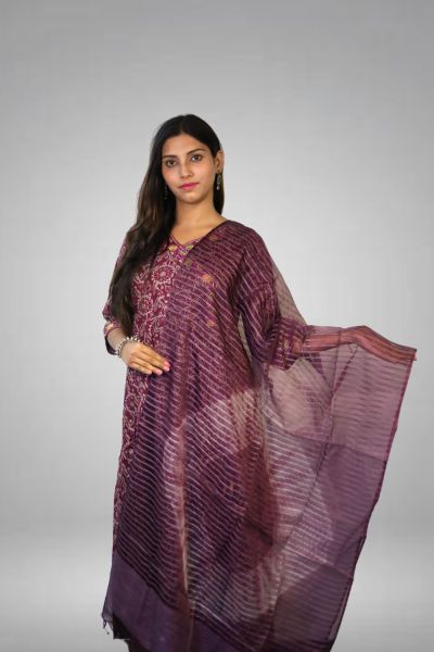 Wine Pure Cotton Kurti