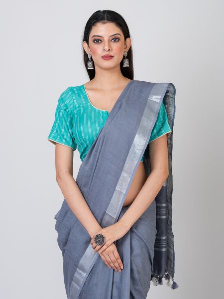 GMH Women's Designer Cotton Ikkat Half Sleeve Stitched, Ready to wear Blouse for Women