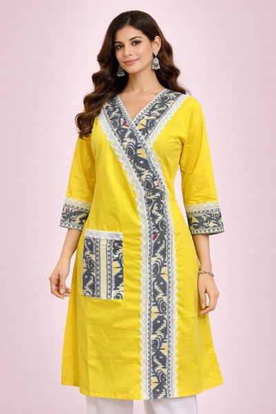Beautiful Women’s Cotton Hand from Bengal with Unique Artisan Designs and Soft Texture Kurti