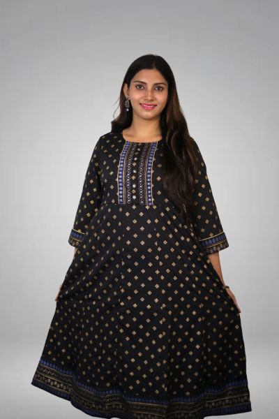 Black Pure Cotton Kurti
