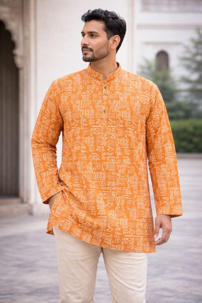Men Cotton Striped Kurta From Bengal