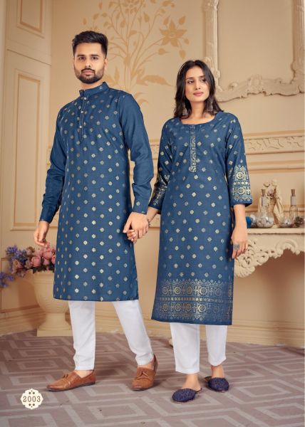 Blue Boy Kurta Payjama Girls Kurti Pants Pure Cotton Combo Pack