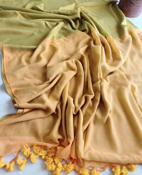 Cream Pure Handloom Cotton Saree From Bengal