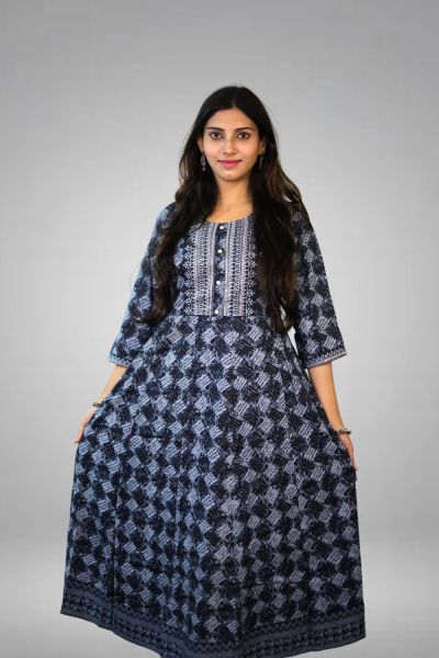 Indigo Blue Pure Cotton Kurti