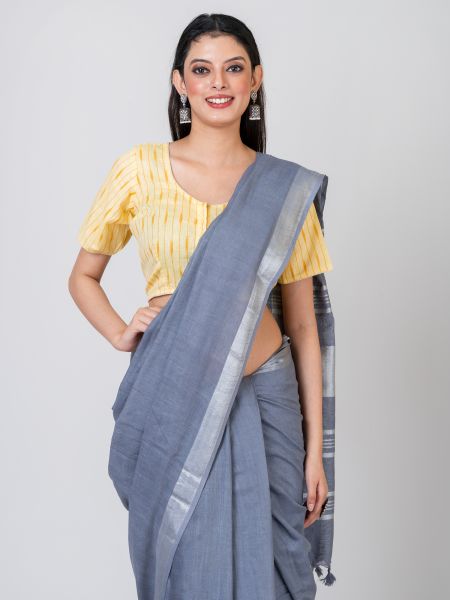 GMH Women's Designer Cotton Ikkat Half Sleeve Stitched, Ready to wear Blouse for Women