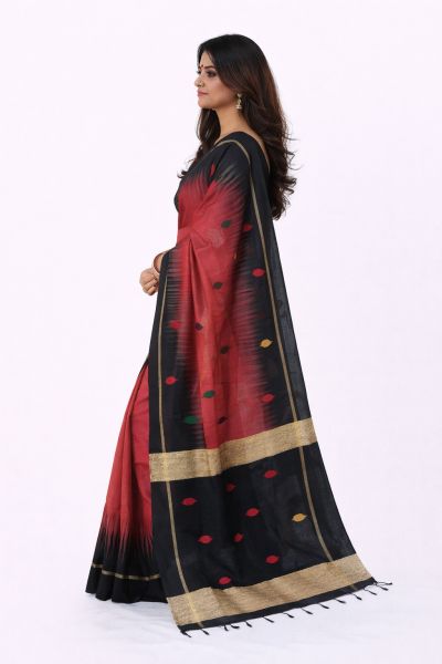 Ikkat Silk Cotton Pure Handloom Saree From Bengal