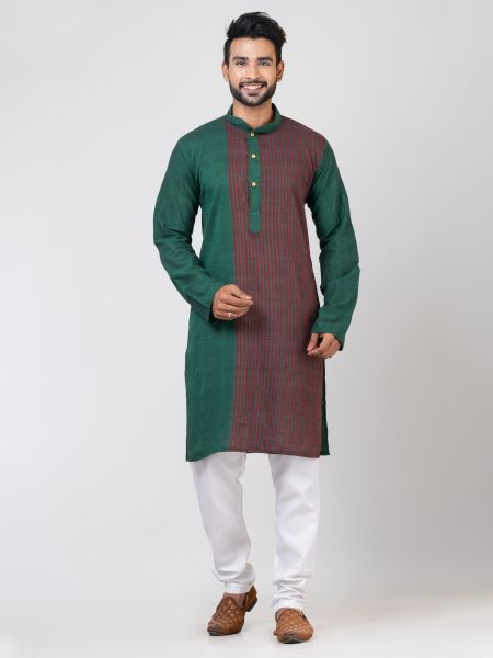 Men Cotton Striped Long Kurta From Bengal