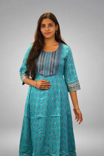 Blue Pure Cotton Kurti