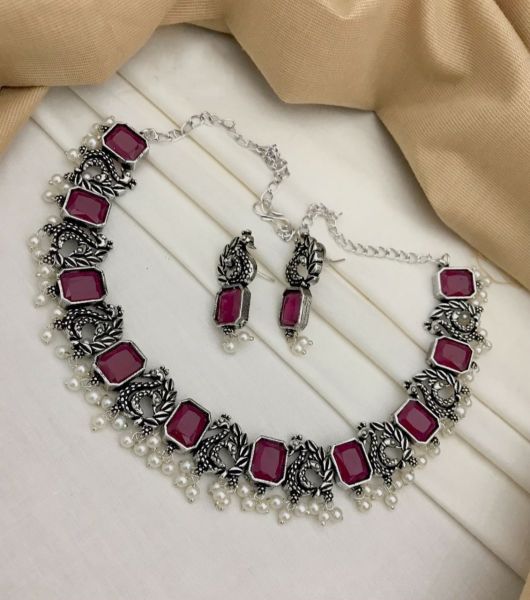 Purple Oxidized German Silver Jewellery