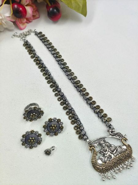 Radha Krishna Oxidized German Silver Jewellery
