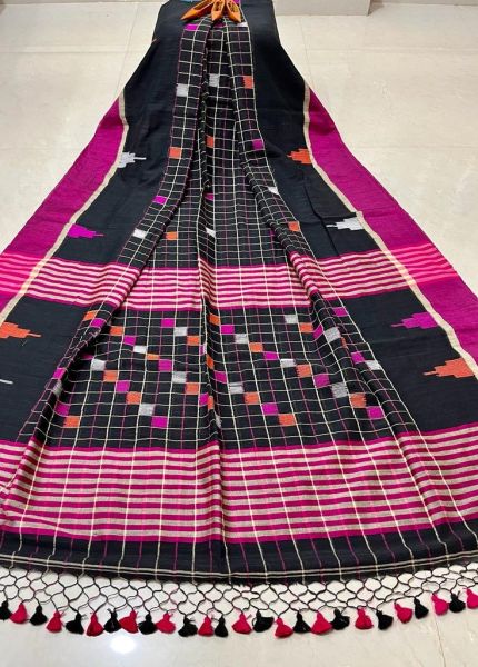 Black Box Design Pure Handloom Cotton Saree