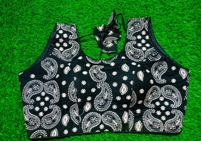 Black Mango Cotton Silk Pad Readymade Blouse