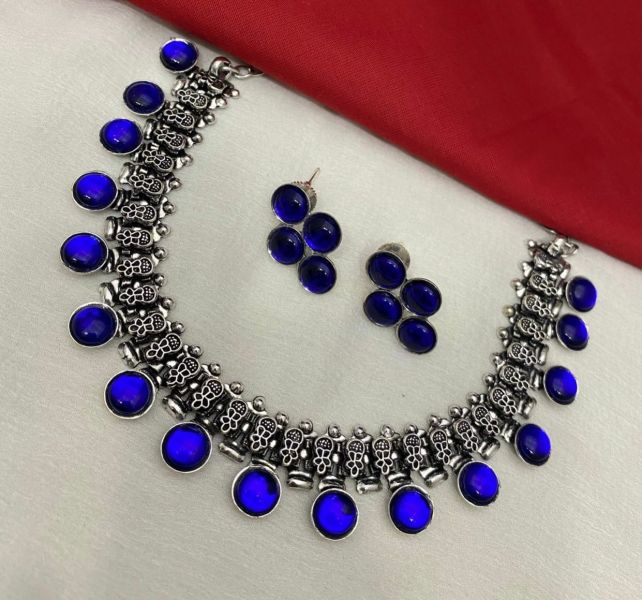Blue Oxidized German Silver Jewellery