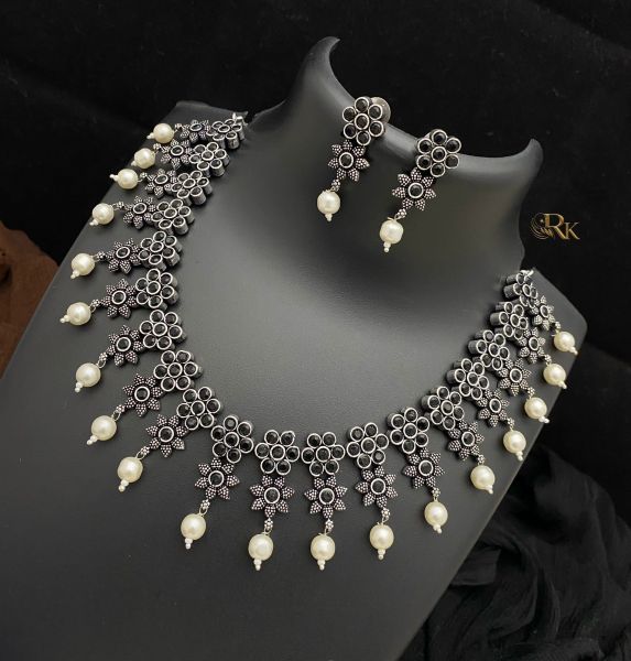 Black Necklace Diamond German Silver