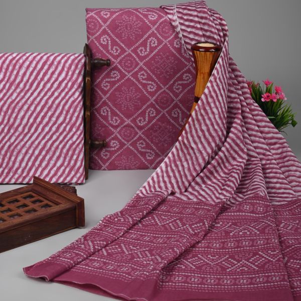 Velvet Maroon Pure Handloom Suit With Cotton Dupatta