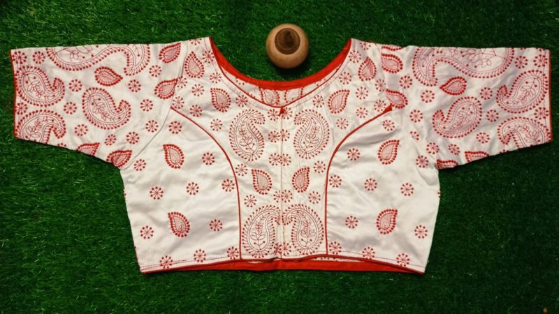  White Mango botnik Cotton Non Pad Ready Made Blause