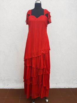 Red Layered Gown