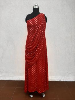 Red Saree Gown