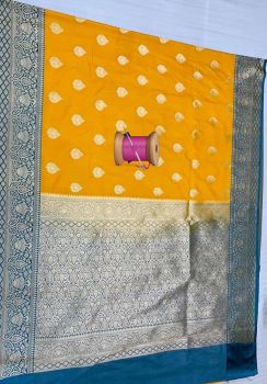 Yellow Leaf Design Silk Ikat Patola Saree