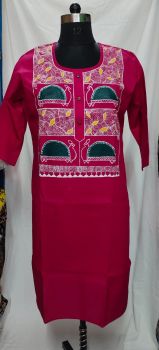 Meroon Pure Handloom Cotton Kurti From Bengal
