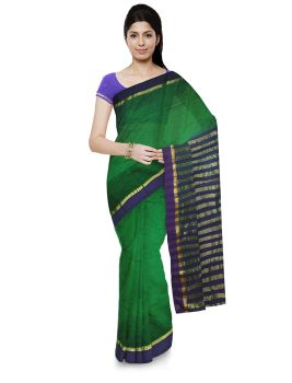 Green Pure Handloom Cotton Silk Saree