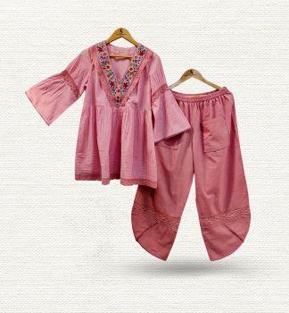 Fresh Pink Mulcotton Co-ord Set