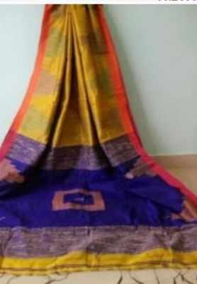 Multi Colour Pure Handloom Silk Cotton Saree From Bengal